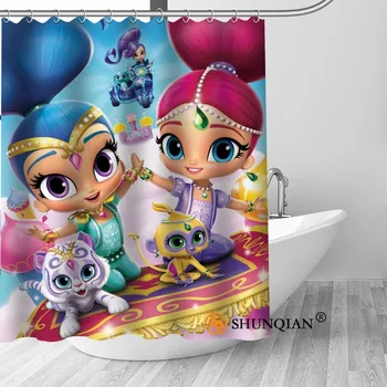 

ShunQian Custom Shimmer Shine Hot Sale Modern Shower Curtain Bathroom 3D Waterproof 12 Hooks For The Bathroom High Quality