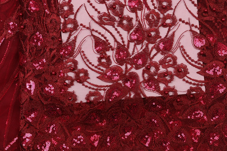 Вышитые тюлевые кружева для свадебных платьев, сетчатые Свадебные африканские вечерние ткани, образец кружева QF2712B-5