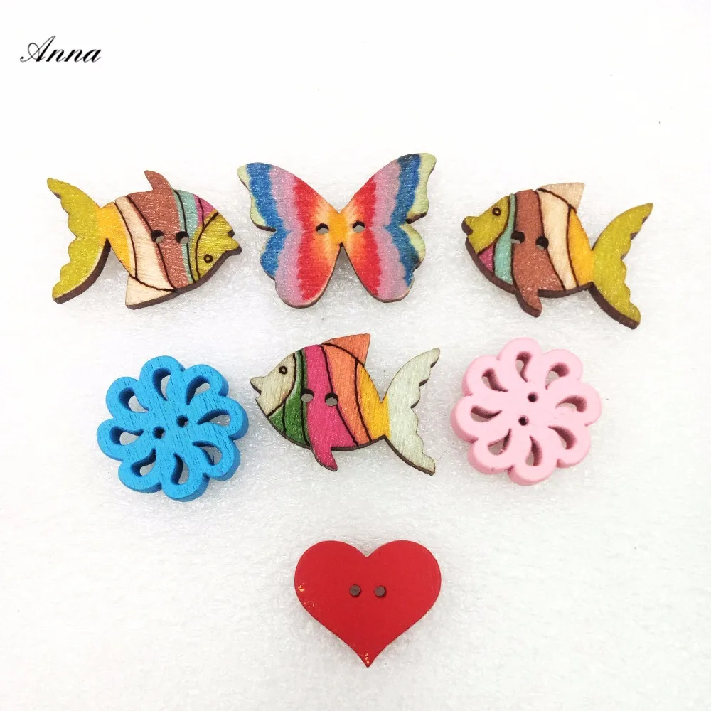 

30g Random Pattern Shape Buttons Decorative Party Cute Wood Resin Promotions Mixed Sewing Scrapbook Sewing Party supplies