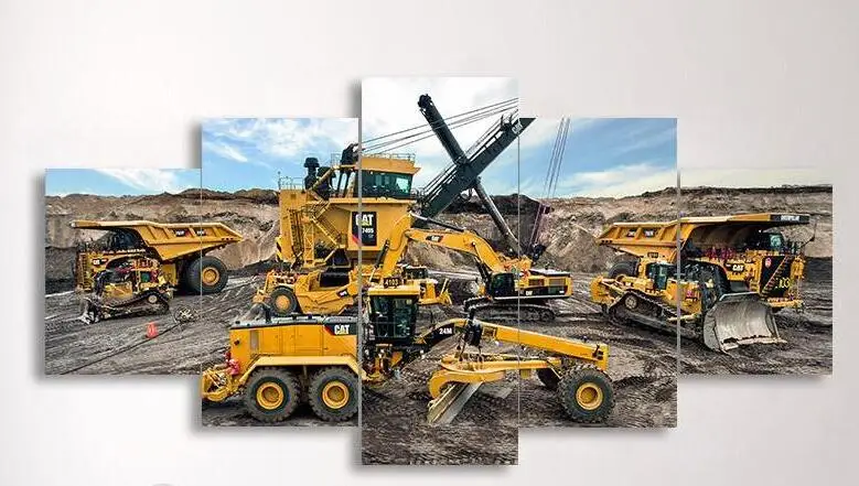 

5d Diy Diamond Painting Engineering Vehicle Excavator Rhinestone 5D Diamond Embroidery Mosaic Needlework Art 5 Piece