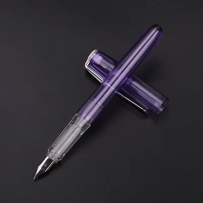 Высококачественная прозрачная перьевая ручка, роскошная каллиграфическая ручка, школьные чернильные ручки для письма, детский подарок, офисные школьные принадлежности - Цвет: Сливовый