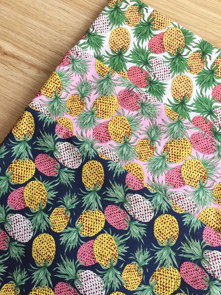 pineapple vintage fabric Retro style fabric Calico Printed cotton