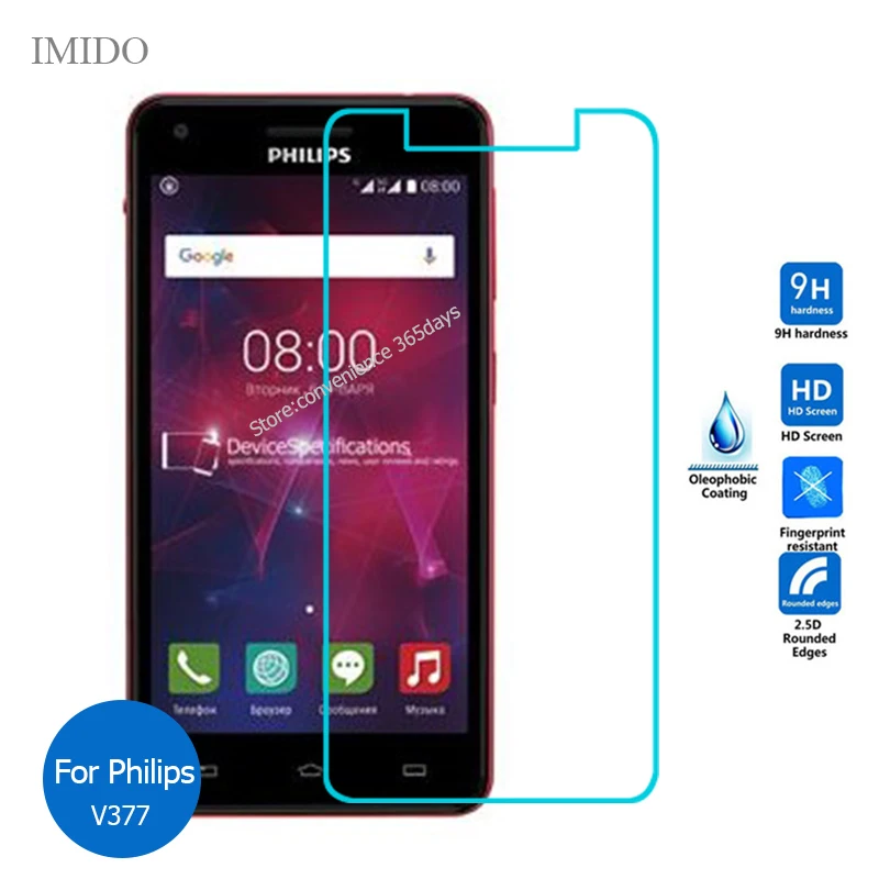 

For Philips Xenium V377 Tempered Glass Screen Protector 2.5 9h Safety Protective Film on V 377