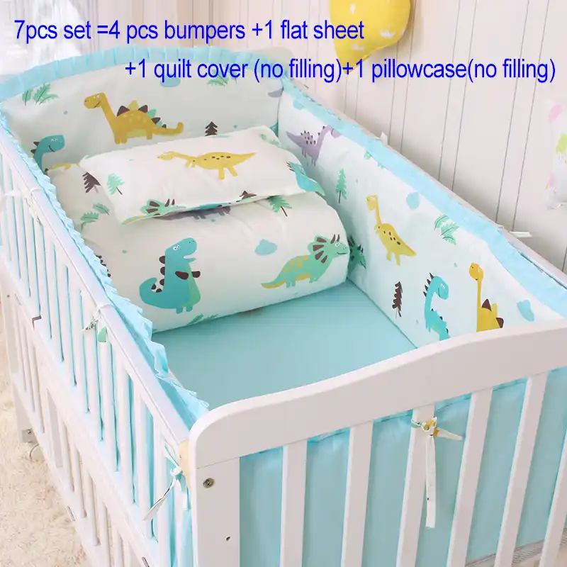 Cotton Baby Crib Bumper Set Dinosaur Print Elephant Cartoon