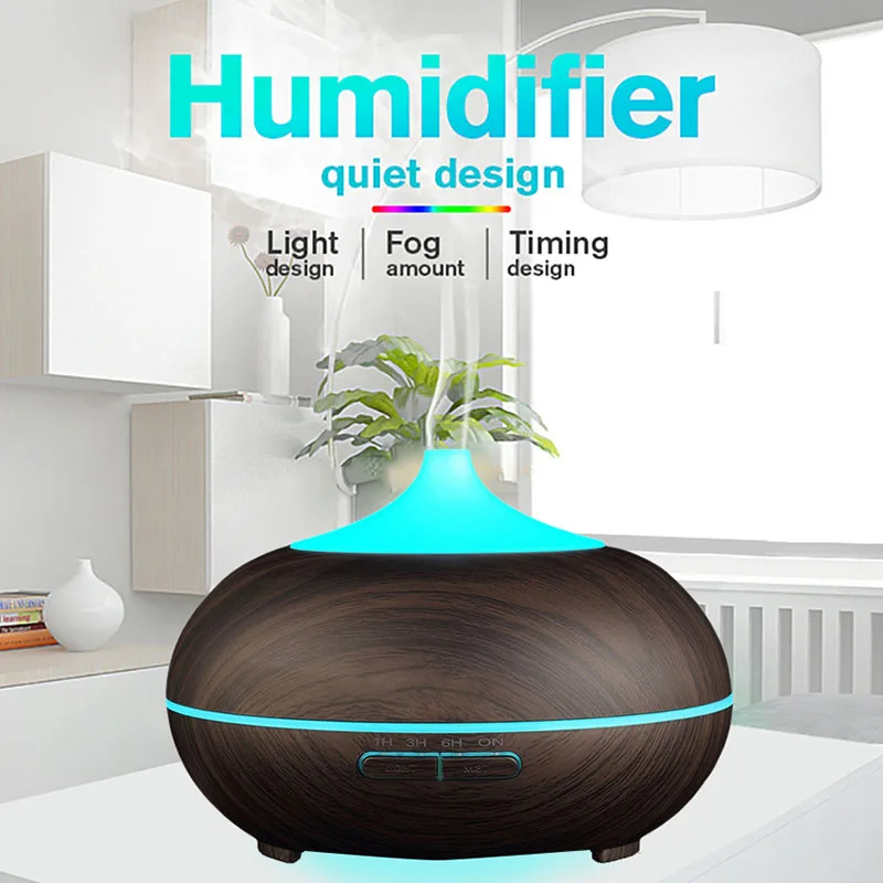 Diffuserlove Cool Mist Humidifier 300ml Wood Grain Usb Ultrasonic Aroma Essential Oil Diffuser for Office Bedroom Living Room | Дом и сад