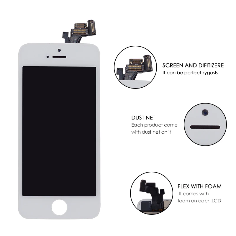 EFAITH 100 шт. дисплей без битых пикселей для iPhone 5 5G Полный ЖК с сенсорным экраном