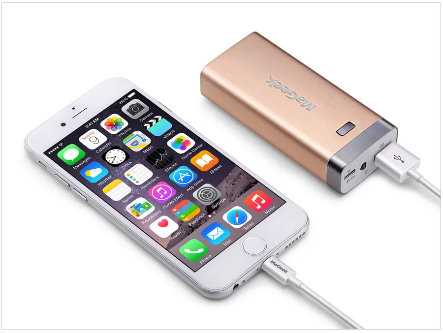 MaGeek Power Bank 6400mAh External Backup Battery Portable  for iPad iPhone Samsung HTC LG Cell Phones external battery