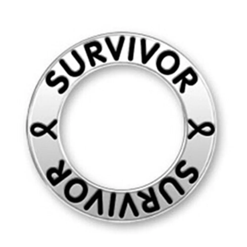 Антикварные посеребренные двухсторонние подвески для выживания|affirmation ring|circle