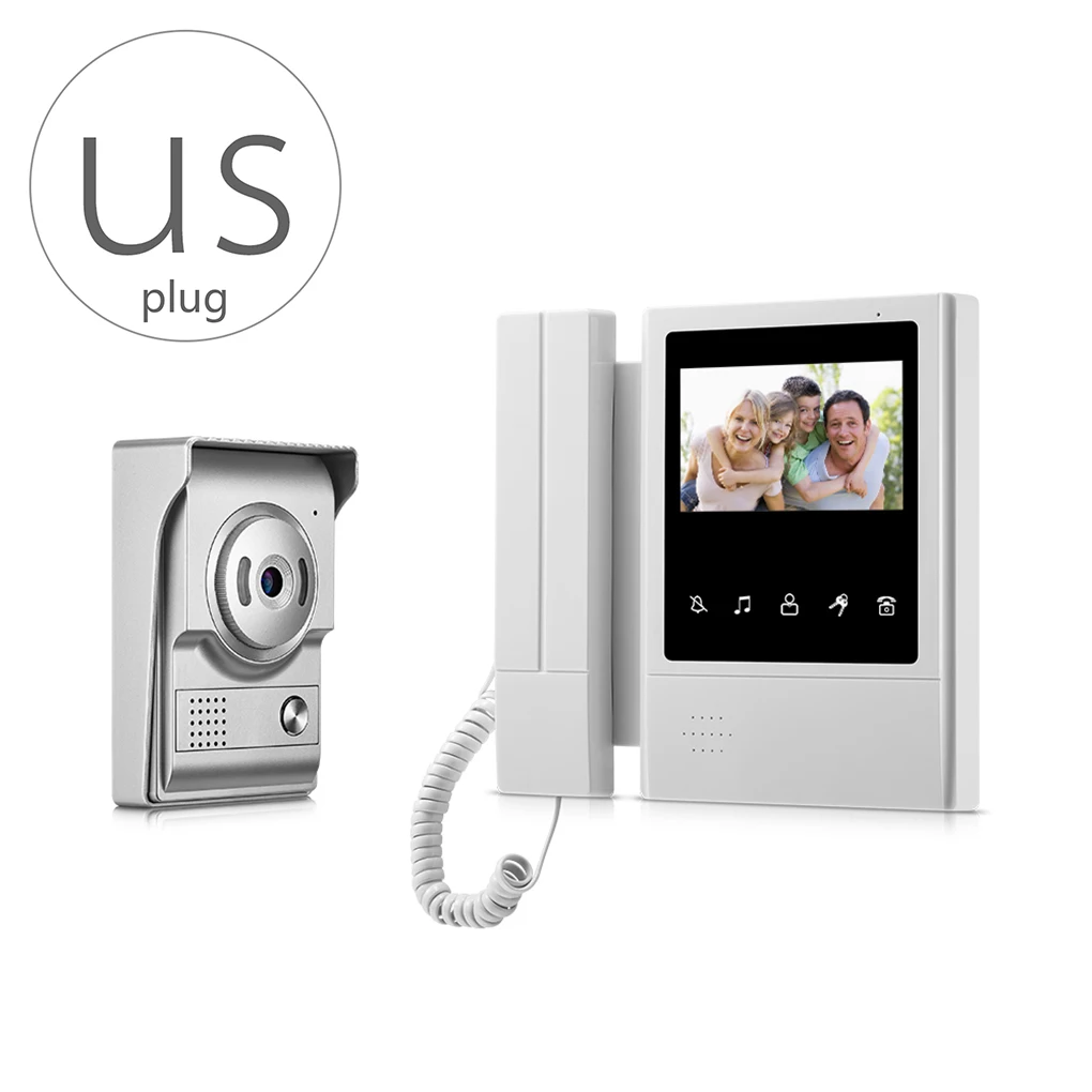 

V43E168-L+ Video Doorbell Phone Video Intercom Monitor Door Phone LCD HD Night Vision Camera for House Apartment Security
