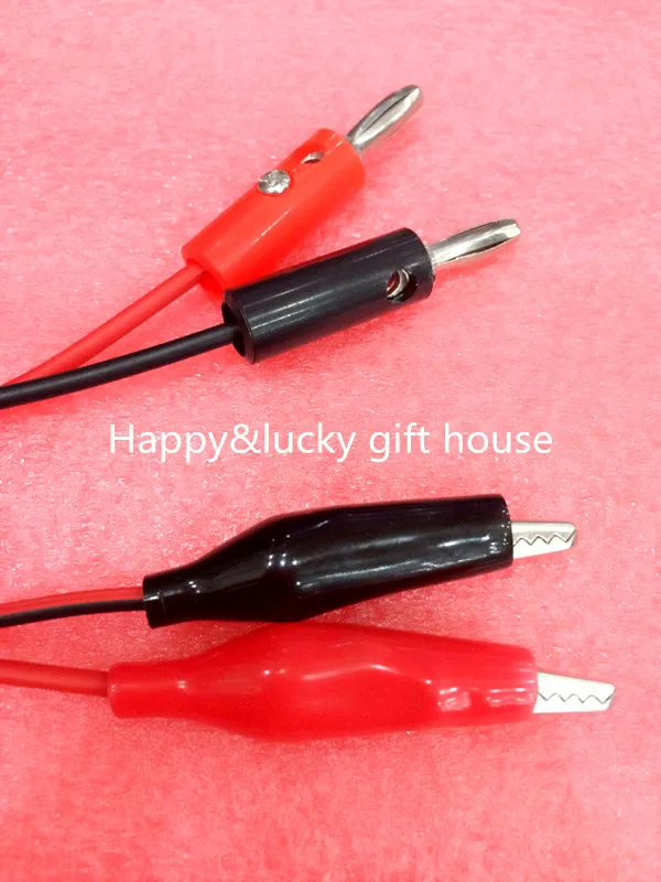 

Hot sale Free shipping Red and black banana plugs turn to alligator clip wire test line (1 pair=2 pcs)