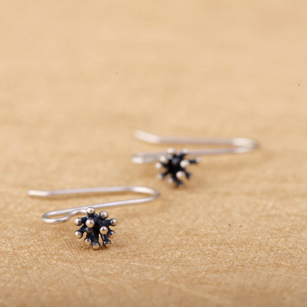 Женские серьги подвески из серебра 925 пробы с цветком|earrings for|earrings for women jewelrydrop