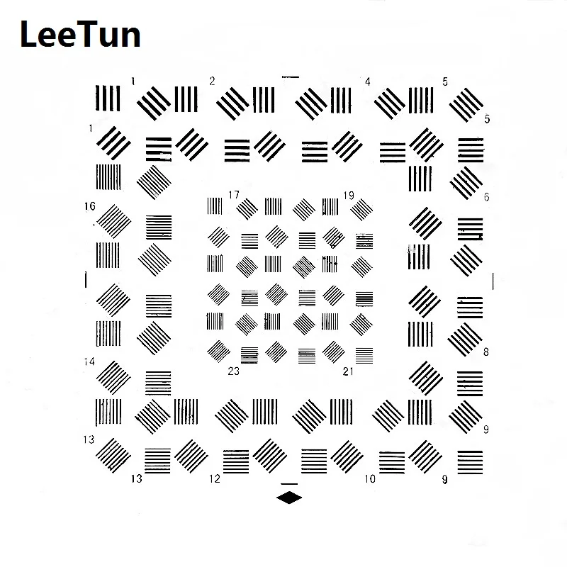 

Optical Resolving Power Test Target Board Lens USAF Positive Negative Diameter 25mm 12.5-50 lp/mm for Microscope Lens Instrument