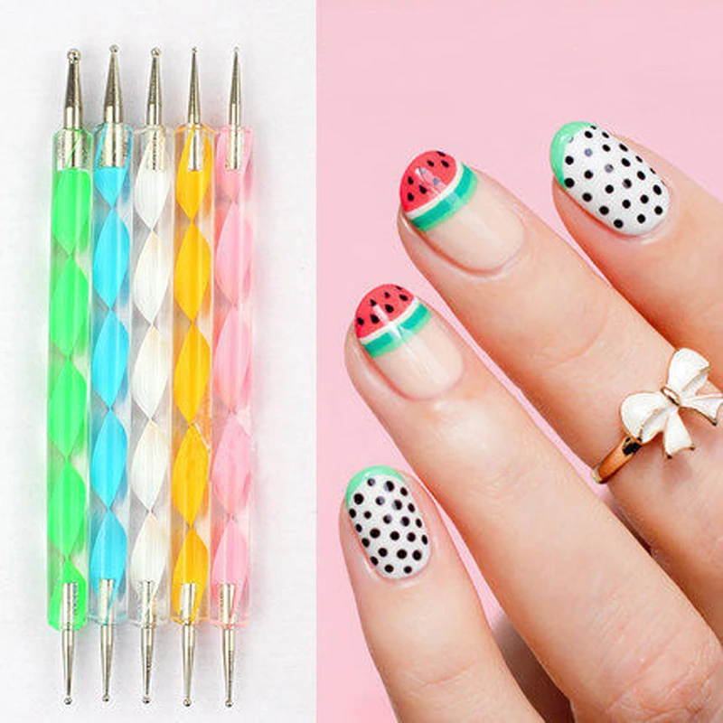 5 PCS Multi-Styles Nail Art Rhinestones Gems Picking Crystal Dotting Pen For DIY Nail Art Decor Nail Art Dotting Pen TB03-08