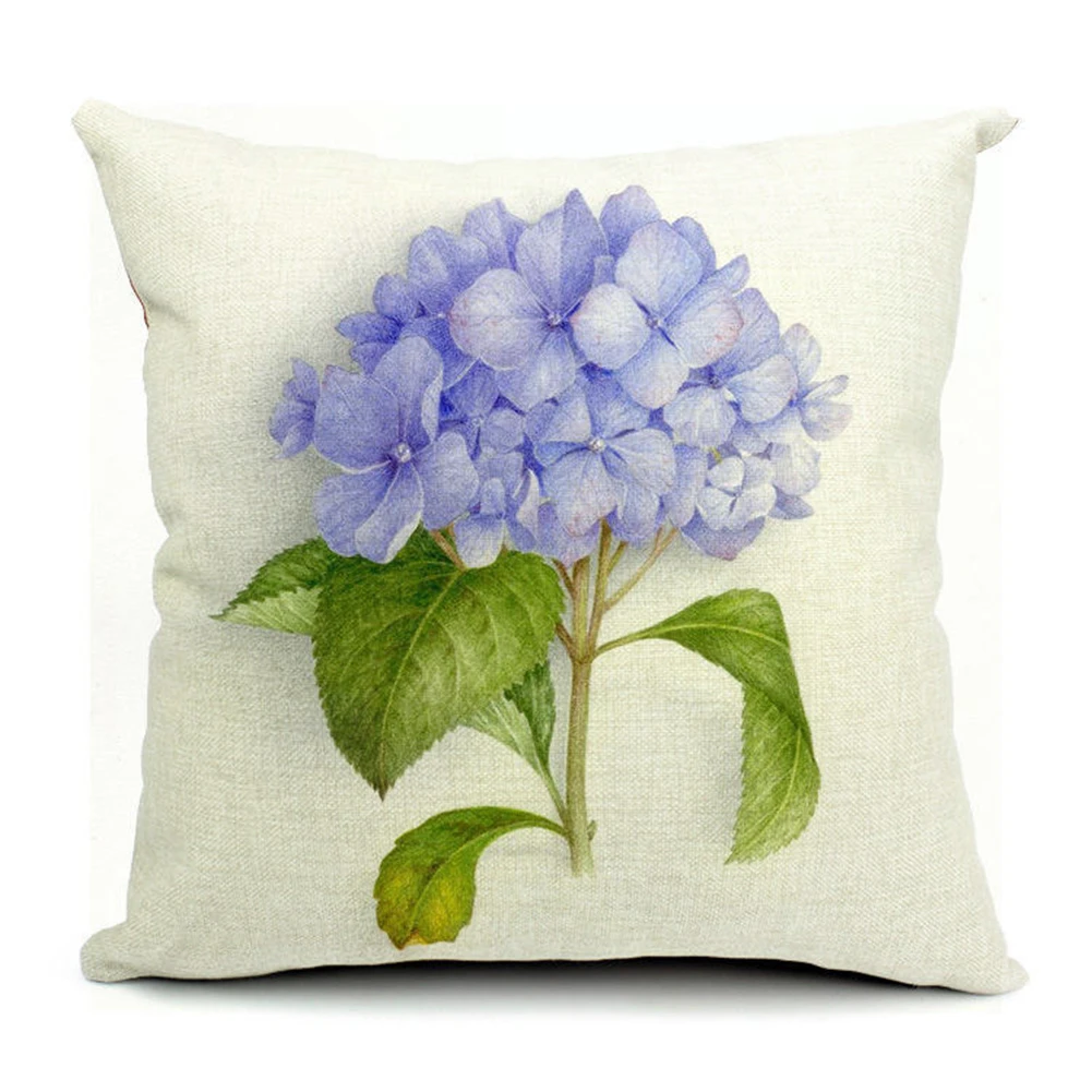 

Creative 5 Flower Grass Patterns Linen Home Office Use Pillow Cover