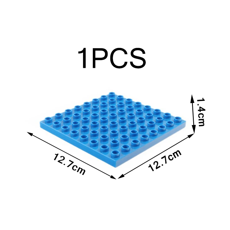 128, 144, 404, 512 точек, набор опорных плит, сборный кирпич, большие частицы, строительные блоки, аксессуар, совместим с Duplo, детский, сделай сам, игрушка в подарок - Цвет: Blue 64 hole plate