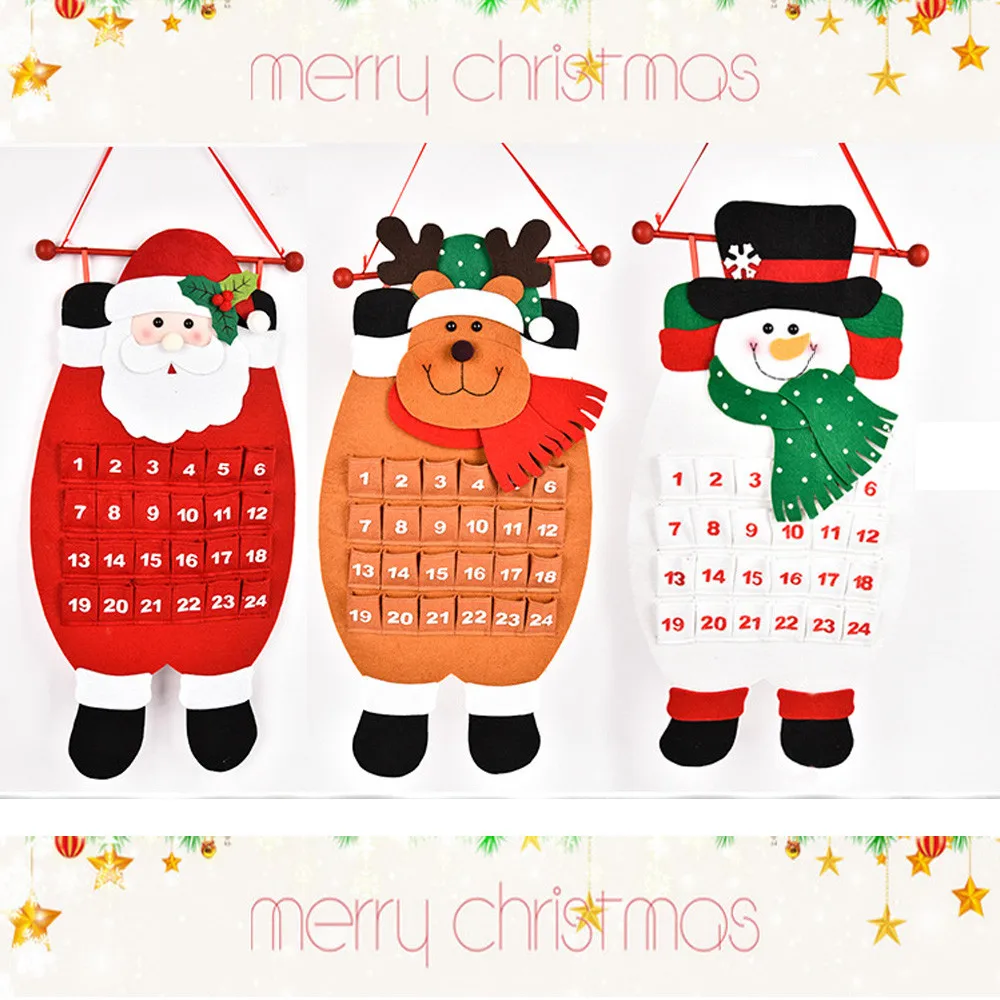 Адвент календари Рождество старый человек Снеговик олень Рождество кулон Висячие украшения u70915