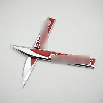 

A Pair Car Stickers Side Wing Sports Metal Blade Fender 3D Emblem Decal Car Accessory for Benz Models Refitting Red Black