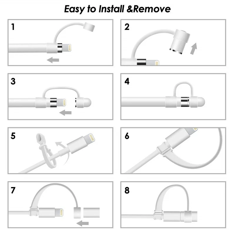 Qosea для Apple колпачок карандашей анти потеря соединитель трос держатель адаптера