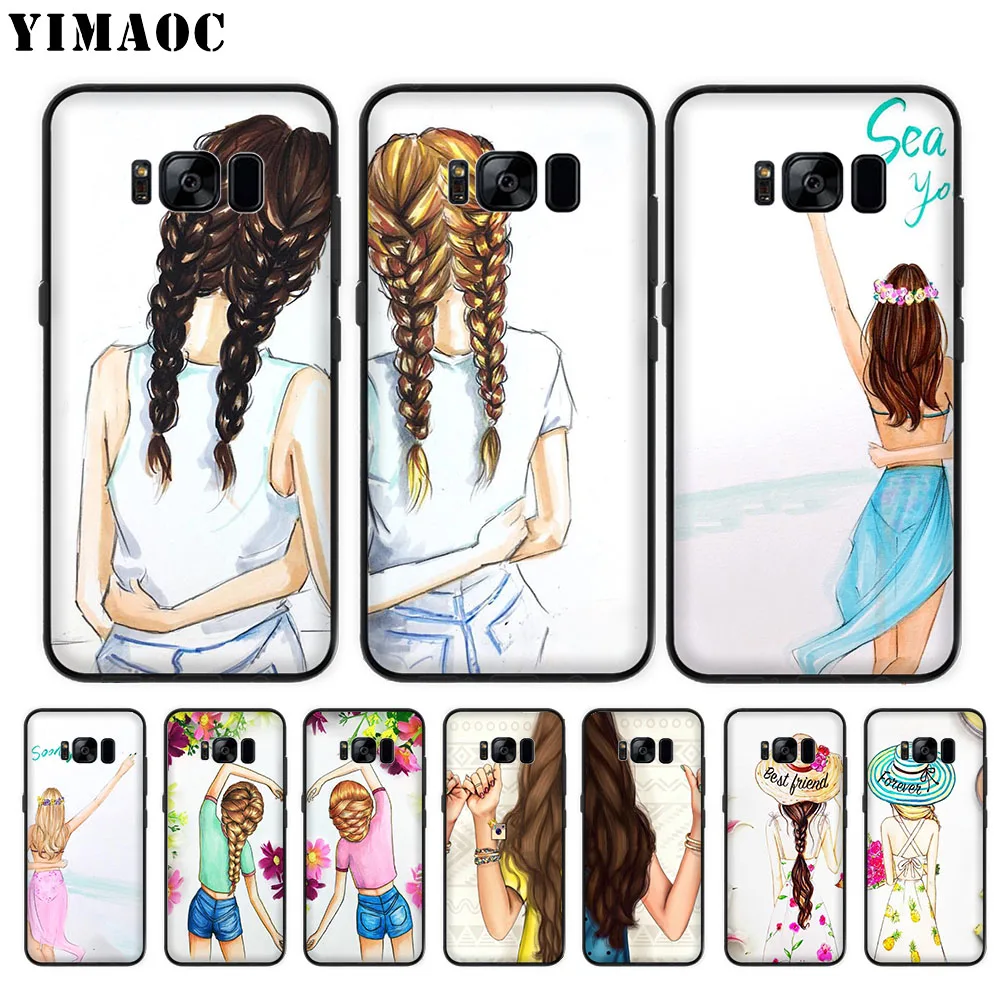 

YIMAOC Best Friends BFF Matching Soft Case for Samsung Galaxy S10 Plus S10e S6 S7 Edge S8 S9 Plus J6 M10 M20 M30