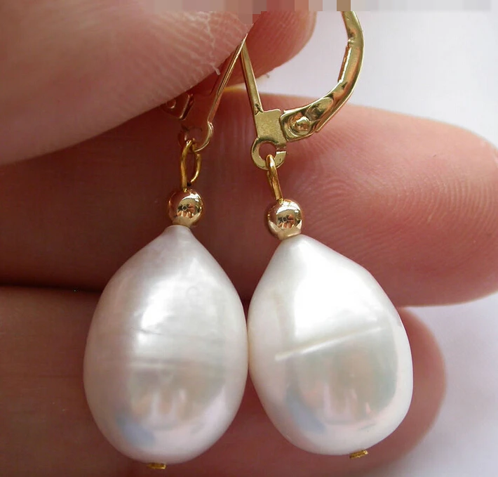 

free shipping 00142 white drip freshwater pearl dangle earring