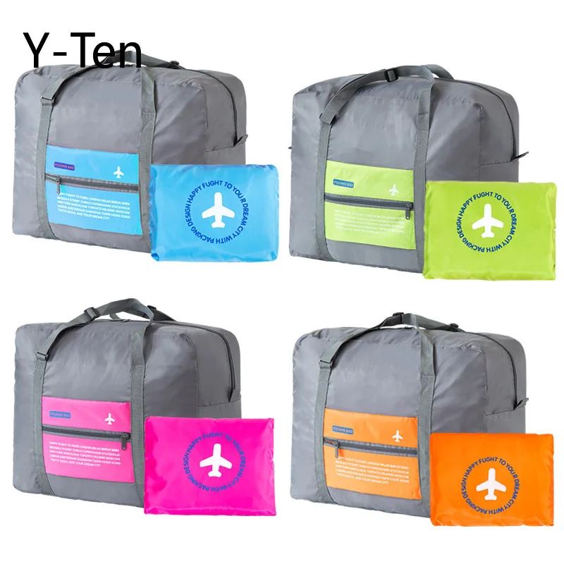 

Factory Korean version of large-capacity hand-held travel bag nylon folding travel bag aircraft luggage 4 colors available