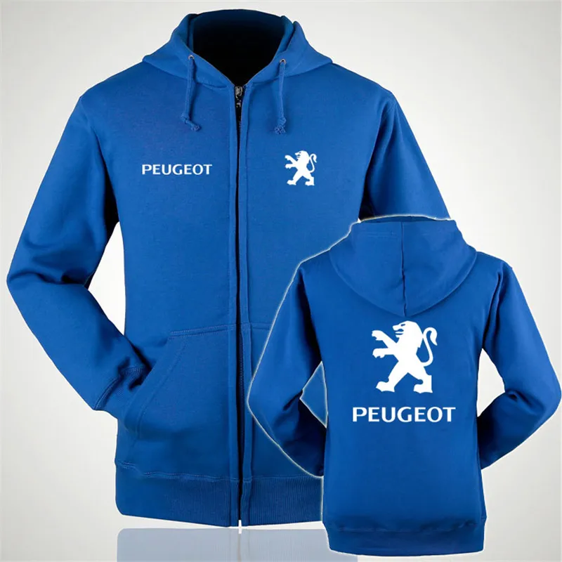 

Winter cotton Peugeot logo zipper hoodie zipper sweatshirts hoody S-3XL