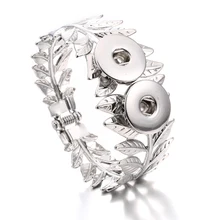 

Wholesale Snap Bracelet&Bangles Newest Antique Silver Plated Vintage Bracelet FIt 18mm Snaps Button Jewelry