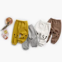 Новые детские штаны для новорожденных девочек эластичные леггинсы с милым животным рисунком плюс бархатные теплые детские штаны леггинсы для младенцев