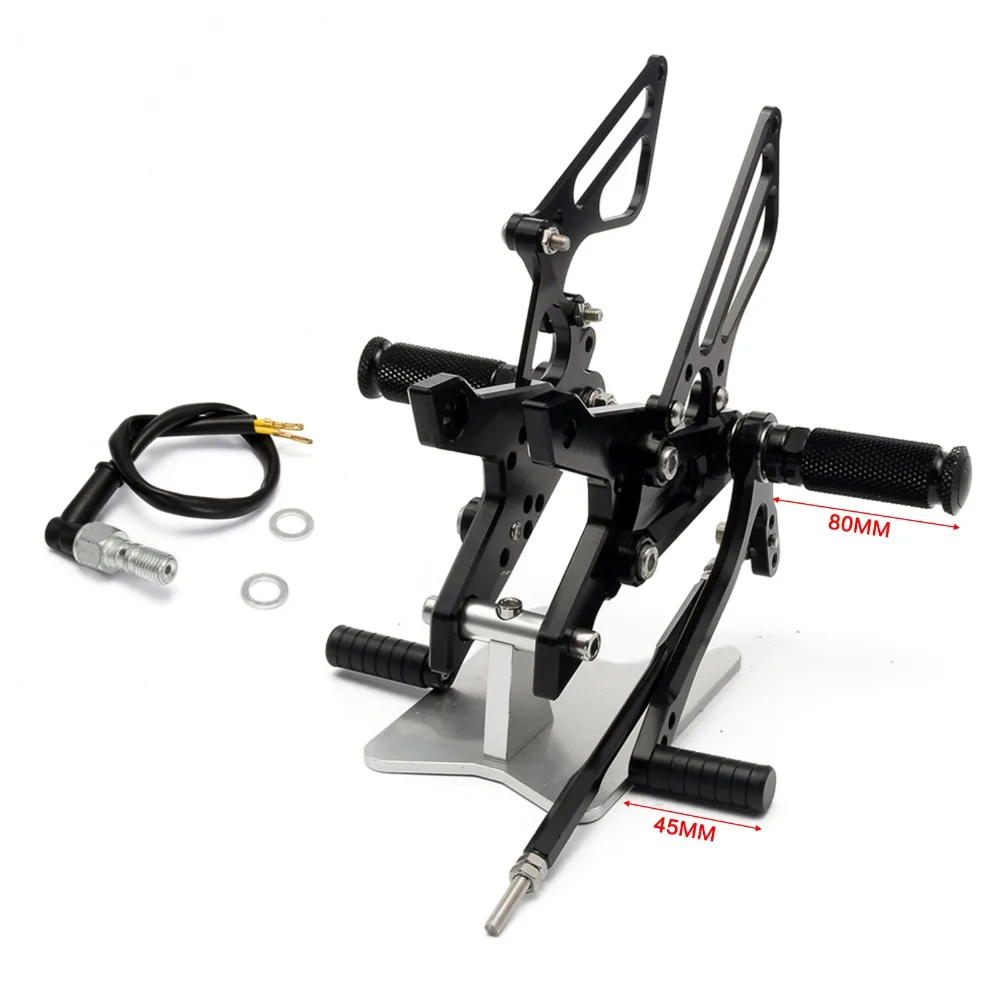 Z750 2007-2013 Z1000 2007-2009 Регулируемый алюминиевый сплав CNC мотоцикл задний Набор Подножки для KAWASAKI
