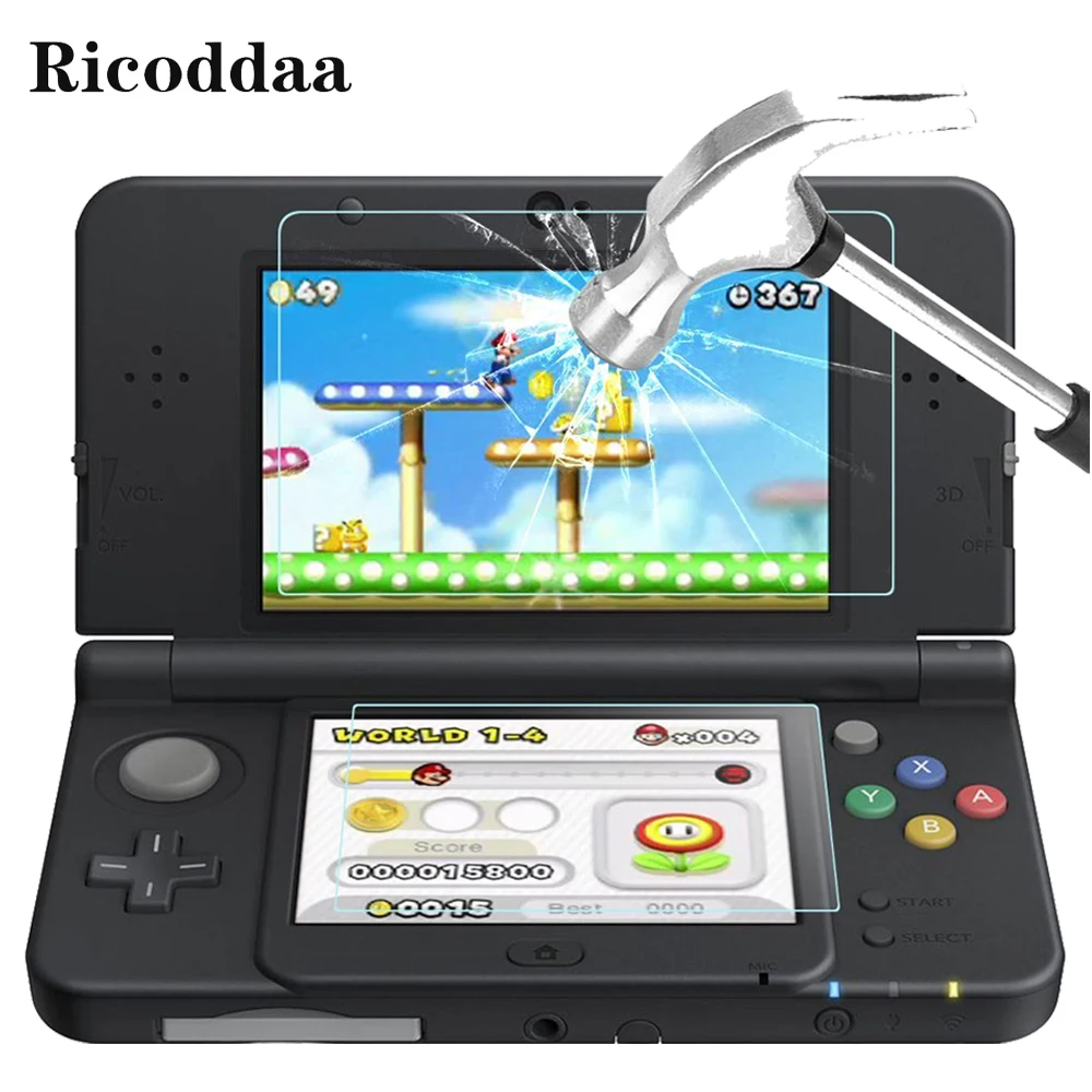 

Premium Tempered Glass Film For New 3DS LCD Screen 9H Up&Down Screen Protector Guard Cover For Nintend 3DS Console Accessories