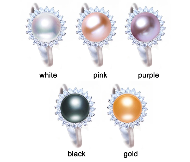 ZHBORUINI модное кольцо с жемчугом Ювелирные изделия из серебра круглые кольца с натуральным пресноводным жемчугом 925 пробы серебряные кольца для женщин