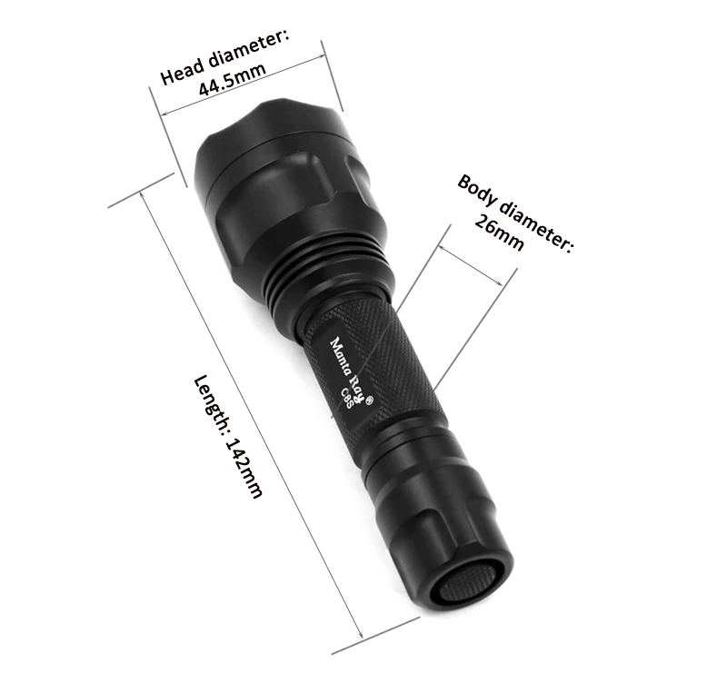 Zoom Manta Ray C8s черный УФ 365nm светодиодный светильник nichia 365UV 6 Вт обнаружение