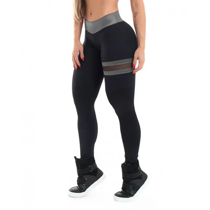 

SALSPOR Mesh Patchwork Fitness Leggings Women High Waist Push Up Training Pants Female Breathable Running Sports Legging