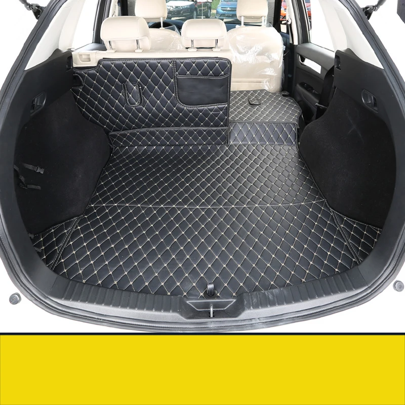 Lsrtw2017 волокна кожи багажник автомобиля коврик для mazda CX-5 2013 - Название цвета: black beige wire 2