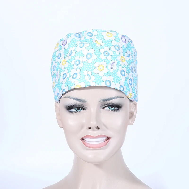 Unisex Hospital Adjustable Medical Caps 100 Cotton Surgical Caps Scrub