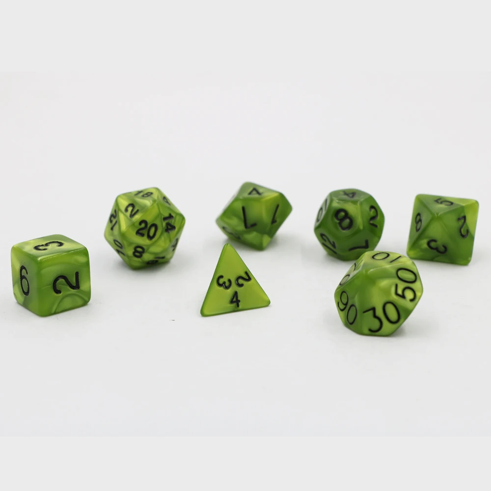 

Dungeons & Dragons 7pcs/set Creative RPG Game Dic D&D Colorful Multicolor Dice DND Hit Color light Green Color