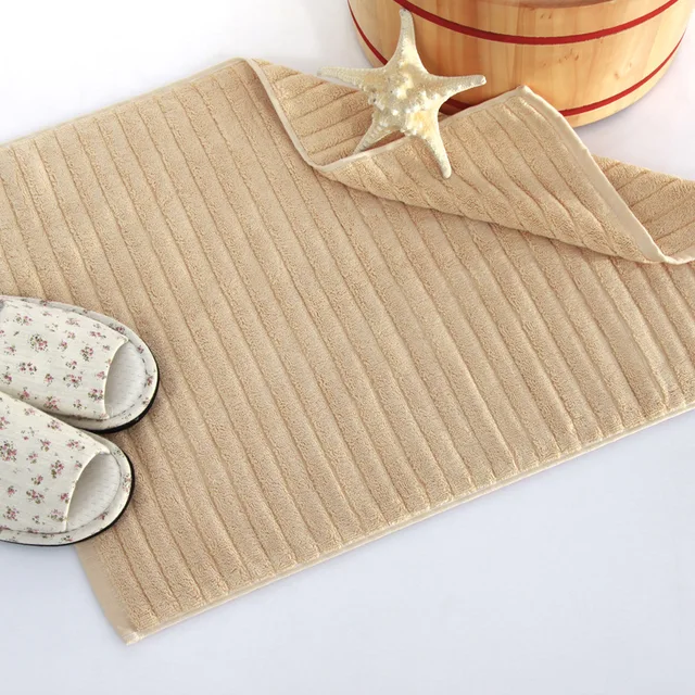 HAKOONA Hotel Striped Foot Towels Long Staple Cotton Bathroom Mats