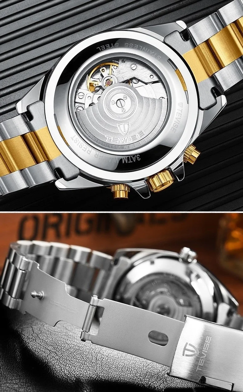 NEW Watch Men TEVISE T823F Mens Watches Top Brand Luxury Date Week Month Automatic Mechanical Watch Tourbillon Male Clock Tool (7)