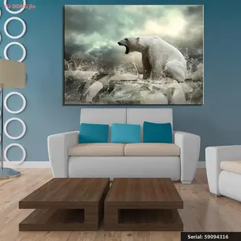 

Polar bear Animal Abstract oil Painting Drawing art Spray Unframed Canvas handmade Waterproof hologram wall realistic59094316