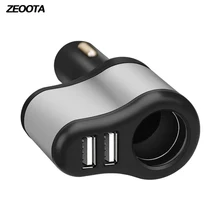 Умное автомобильное зарядное устройство с двумя usb-портами 3.1A и 1 разъемом, Разветвитель Прикуривателя, адаптер питания 80 Вт для iPhone iPad Android samsung