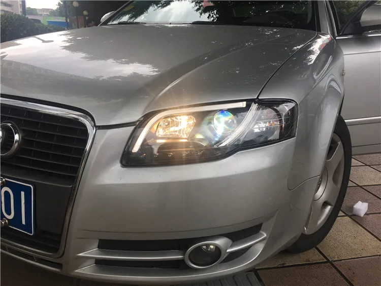 Автомобильный Стайлинг для Audi A4 B7 фары 2005-2008 A4 B7 светодиодный фары DRL Объектив Двойной Луч H7 спрятал bi Xenon объектива