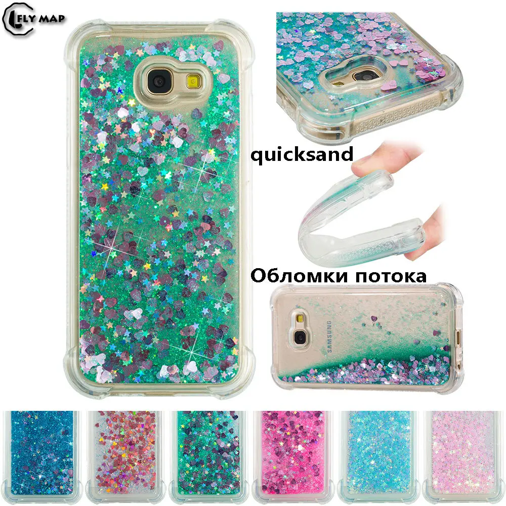 Блестящий чехол со звездами для Samsung Galaxy A5 A 5 2017 A520 A520F A520F/DS SM-A520F SM-A520F/DS жидкий