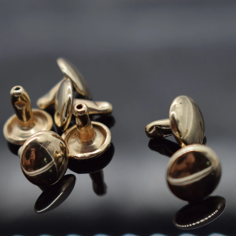 100pcs 8mm Rivet Leather Craft Antique Brass Double Cap Sewing Rivet Punk Bag Belt Bracellet