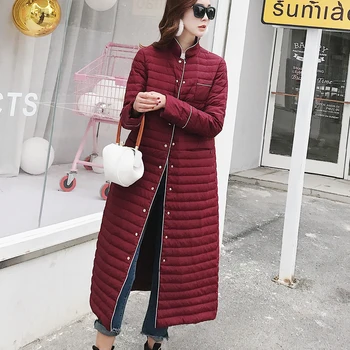 

Omlesa New Arrival Fashion Solid Color X-Long Winter Women Down Jacket Winter Autumn Lightweight X-Long Duck Down Coat YR4318