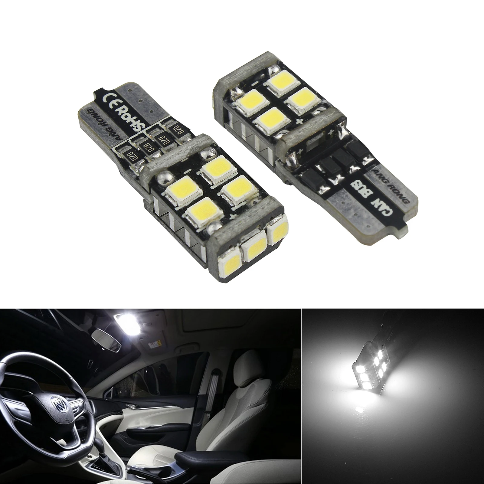 ANGRONG 2x Canbus W5W T10 501 194 луковицы 11 SMD СВЕТОДИОДНЫЙ наружный светильник белый без