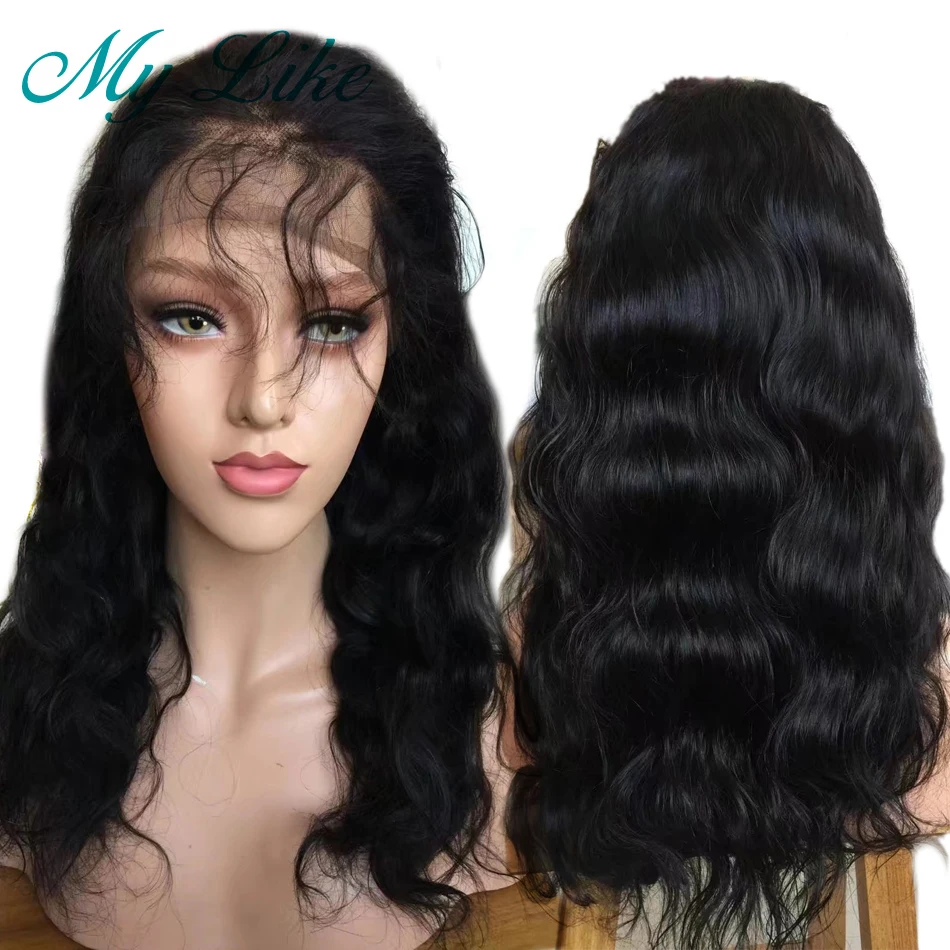 My Like Pre Plucked 360 Lace Frontal Wig Malaysian Body Wave Remy Hair Human Hair Wigs Baby Hair