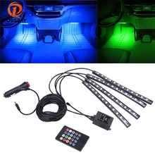 POSSBAY 4 в 1 12 Светодиодный Свет автомобиля RGB светодиодный неоновые огни гамма атмосфере полосы лампы салона украшения лампы с удаленным Управление