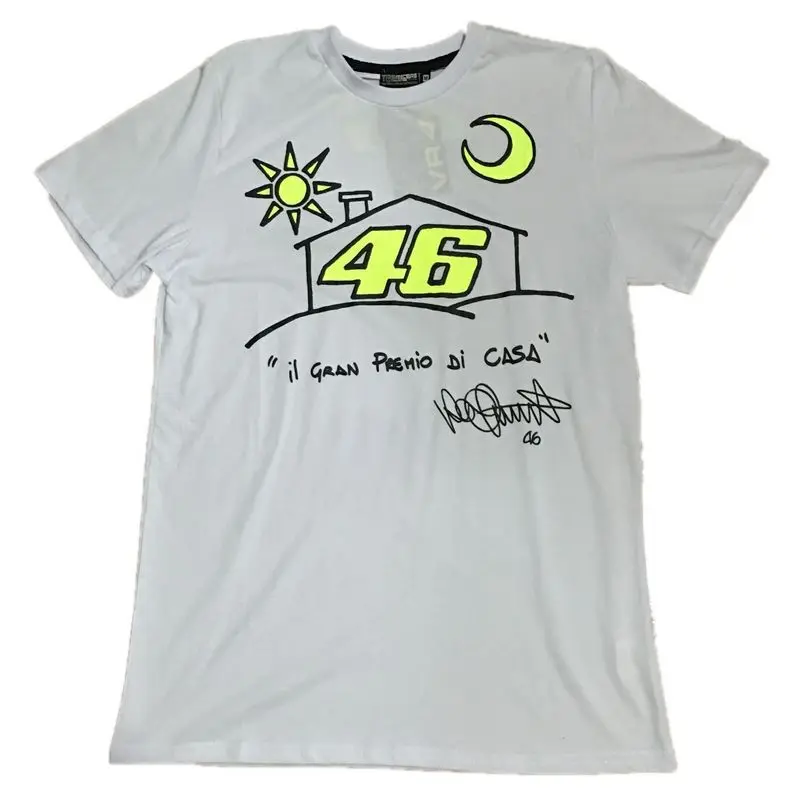 2016 Новый Одежда 100% Хлопок MOTOGP Футболка Luna Росси VR 46 Летом Мотоцикл Случайные