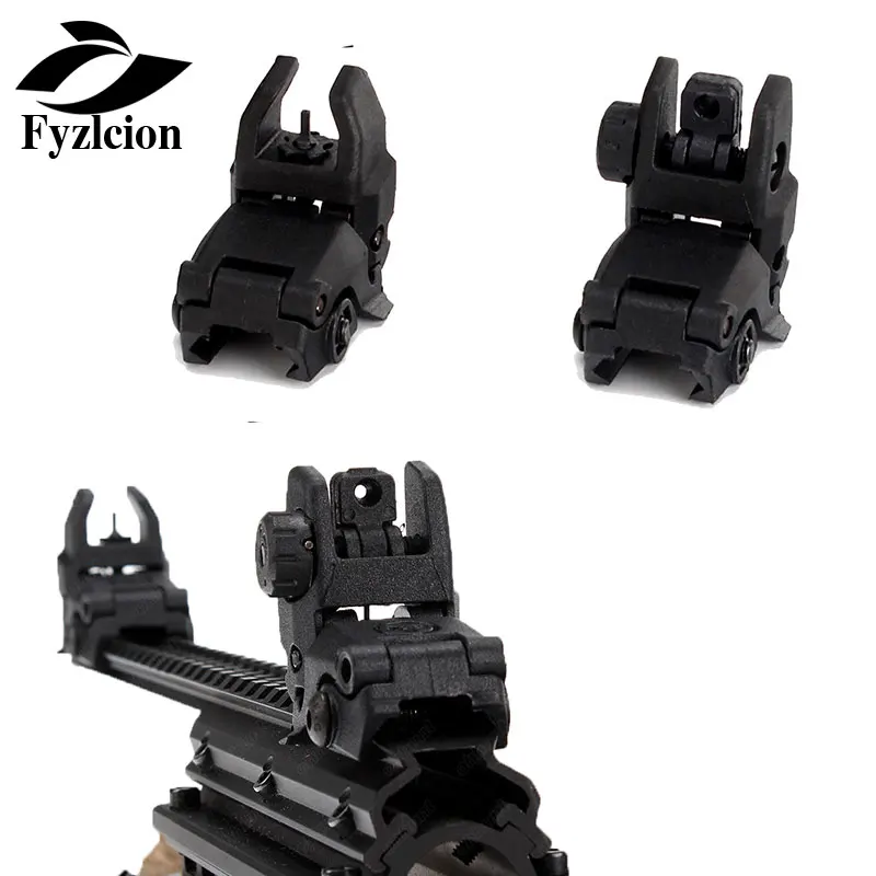 

Rifle Handguards AR 15 Tactical Flip up Front Rear Sight Set Windage Adjustment Polymer Sights