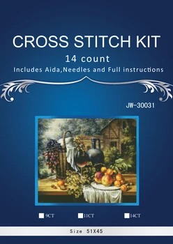 

Top Quality Lovely Hot Sell Counted Cross Stitch Kit Old World Holiday Ornaments Similar DMC JW-30031 Fruits in basket